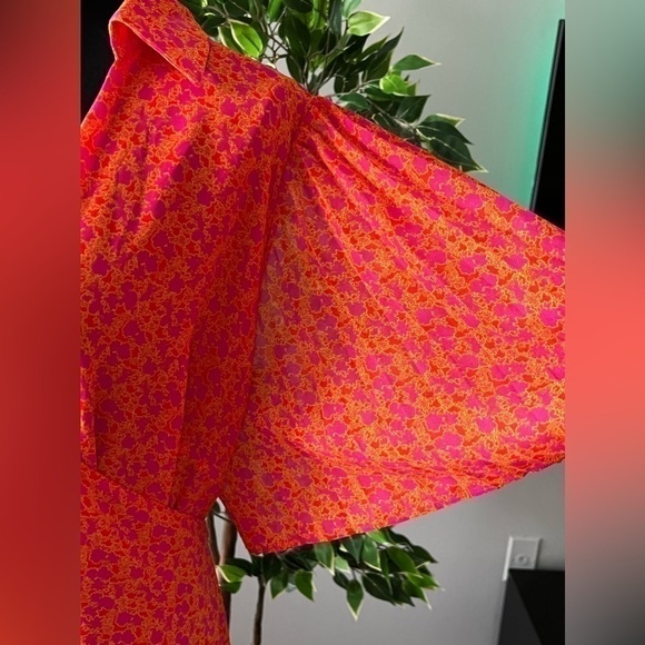 Alexis for Target Floral Flutter Sleeve Pleated Wrap Dress | SZ 1X | NWOT - Picture 6 of 11